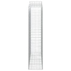 Greatstore 2 db íves horganyzott vas gabion kosár 200x50x220/240 cm