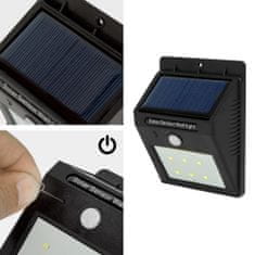 tectake 4 Kültéri fali LED lámpa beépített napelemes panellel és mozgásérzékelővel