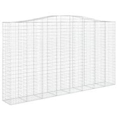 Greatstore 2 db íves horganyzott vas gabion kosár 400x50x220/240 cm