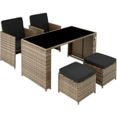 tectake Palermo rattan bútorkészlet 2+2+1