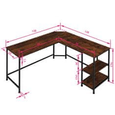 tectake Hamilton íróasztal 138x138x75,5cm