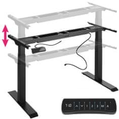 tectake Asztalláb elektronikusan állítható magassággal, memóriafunkciókkal, extra széles 110-190x68x58-123cm