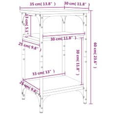 Vidaxl füstös tölgy színű szerelt fa kisasztal 35 x 30 x 60 cm 825804