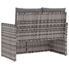 Greatstore szürke polyrattan kerti pad párnákkal 105 cm