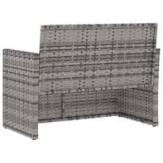 Greatstore szürke polyrattan kerti pad párnákkal 105 cm