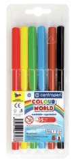 Centropen COLOUR WORLD 7550 háromszögletű filctollak, 6 színből álló készlet