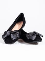 Amiatex Női balerina cipő 92951 + Nőin zokni Gatta Calzino Strech, fekete, 36