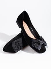 Amiatex Női balerina cipő 92951 + Nőin zokni Gatta Calzino Strech, fekete, 36
