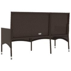 Greatstore 3 személyes barna polyrattan kerti kanapé párnával