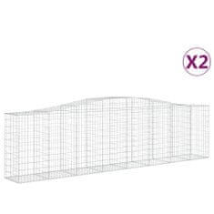 Greatstore 2 db íves horganyzott vas gabion kosár 400x50x100/120 cm