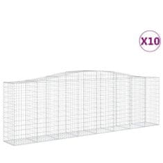 shumee 10 db íves horganyzott vas gabion kosár 400x50x120/140 cm