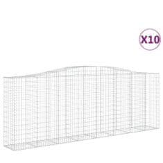 Greatstore 10 db íves horganyzott vas gabion kosár 400x50x140/160 cm