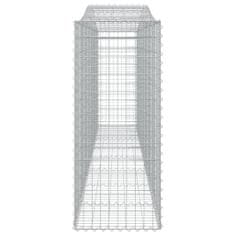 Greatstore 2 db íves horganyzott vas gabion kosár 400x50x120/140 cm