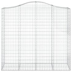 Greatstore 2 db íves horganyzott vas gabion kosár 200x50x180/200 cm