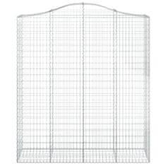 Greatstore 2 db íves horganyzott vas gabion kosár 200x50x220/240 cm