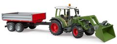 BRUDER 2182 Fendt Vario 211 traktor pótkocsival és rakodógéppel