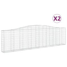 Greatstore 2 db íves horganyzott vas gabion kosár 400x30x100/120 cm