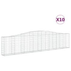 Greatstore 10 db íves horganyzott vas gabion kosár 400x30x80/100 cm