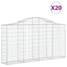 Greatstore 20 db íves horganyzott vas gabion kosár 200x30x100/120 cm