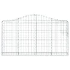 Greatstore 5 db íves horganyzott vas gabion kosár 200x30x100/120 cm