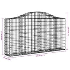 shumee 11 db íves horganyzott vas gabion kosár 200x30x100/120 cm