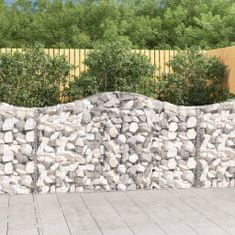 Greatstore 18 db íves horganyzott vas gabion kosár 200x30x100/120 cm