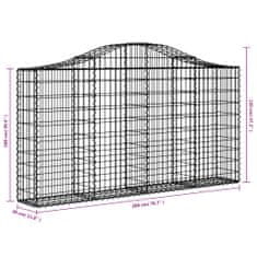 shumee 15 db íves horganyzott vas gabion kosár 200x30x100/120 cm