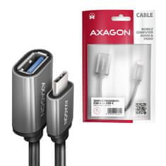 AXAGON <-> RUCM-AFAC, kábel adapter USB-C (M) USB-A (F), 20cm, USB 3.2 Gen 1, 3A, ALU