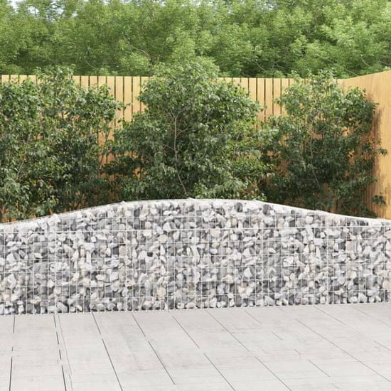 Greatstore 5 db íves horganyzott vas gabion kosár 400x30x60/80 cm