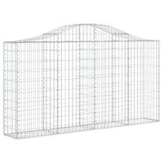 Greatstore 11 db íves horganyzott vas gabion kosár 200x30x100/120 cm