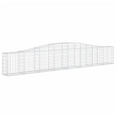 Greatstore 2 db íves horganyzott vas gabion kosár 400x30x60/80 cm