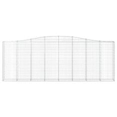 Greatstore 2 db íves horganyzott vas gabion kosár 400x30x140/160 cm