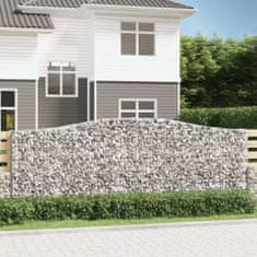 Greatstore 2 db íves horganyzott vas gabion kosár 400x30x140/160 cm