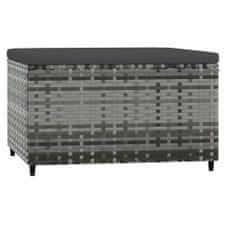 Greatstore 2 db szürke polyrattan kerti lábtartó párnával