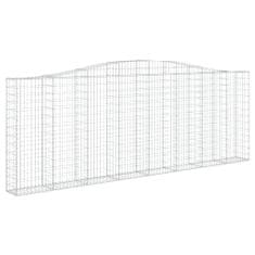 Greatstore 2 db íves horganyzott vas gabion kosár 400x30x140/160 cm