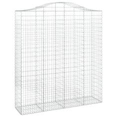 Greatstore 2 db íves horganyzott vas gabion kosár 200x50x220/240 cm