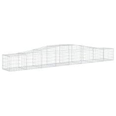 Greatstore 3 db íves horganyzott vas gabion kosár 400x50x40/60 cm