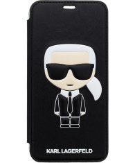 TKG Telefontok iPhone XS Max - Karl Lagerfeld Ikonik Könyv Tok Fekete