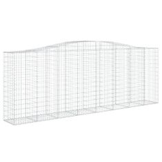 Greatstore 4 db íves horganyzott vas gabion kosár 400x50x140/160 cm