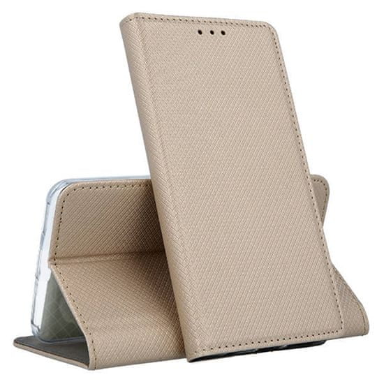 TKG Telefontok Xiaomi 12 Pro - arany mágneses szilikon keretes könyvtok