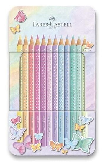 Faber-Castell Faber - Castle Sparkle zsírkréták ón dobozban 12 db