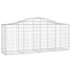 Greatstore 3 db íves horganyzott vas gabion kosár 200x50x80/100 cm