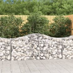 Greatstore 2 db íves horganyzott vas gabion kosár 200x50x80/100 cm