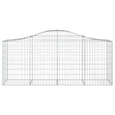 Greatstore 3 db íves horganyzott vas gabion kosár 200x50x80/100 cm