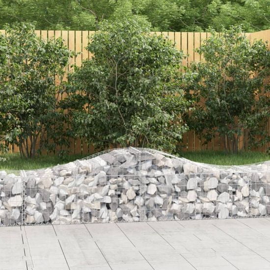 Greatstore 6 db íves horganyzott vas gabion kosár 200x50x40/60 cm