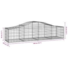 Greatstore 5 db íves horganyzott vas gabion kosár 200x50x40/60 cm