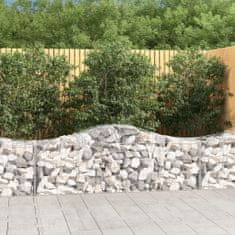 Greatstore 2 db íves horganyzott vas gabion kosár 200x50x60/80 cm