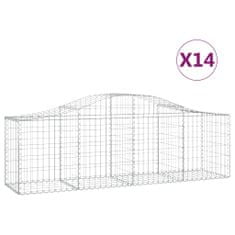 shumee 14 db íves horganyzott vas gabion kosár 200x50x60/80 cm