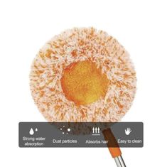Cool Mango 360°-ban rugalmas felülettisztító, sokoldalú seprű, forgó padlótisztító, padlótörlő seprű, sok felületre alkalmas, 135 cm-ig kihúzható nyél, 26 cm átmérő - napraforgó