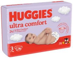 Huggies HUGGIES Ultra Comfort eldobható pelenkák Mega 3 (4-9 kg) 78 db